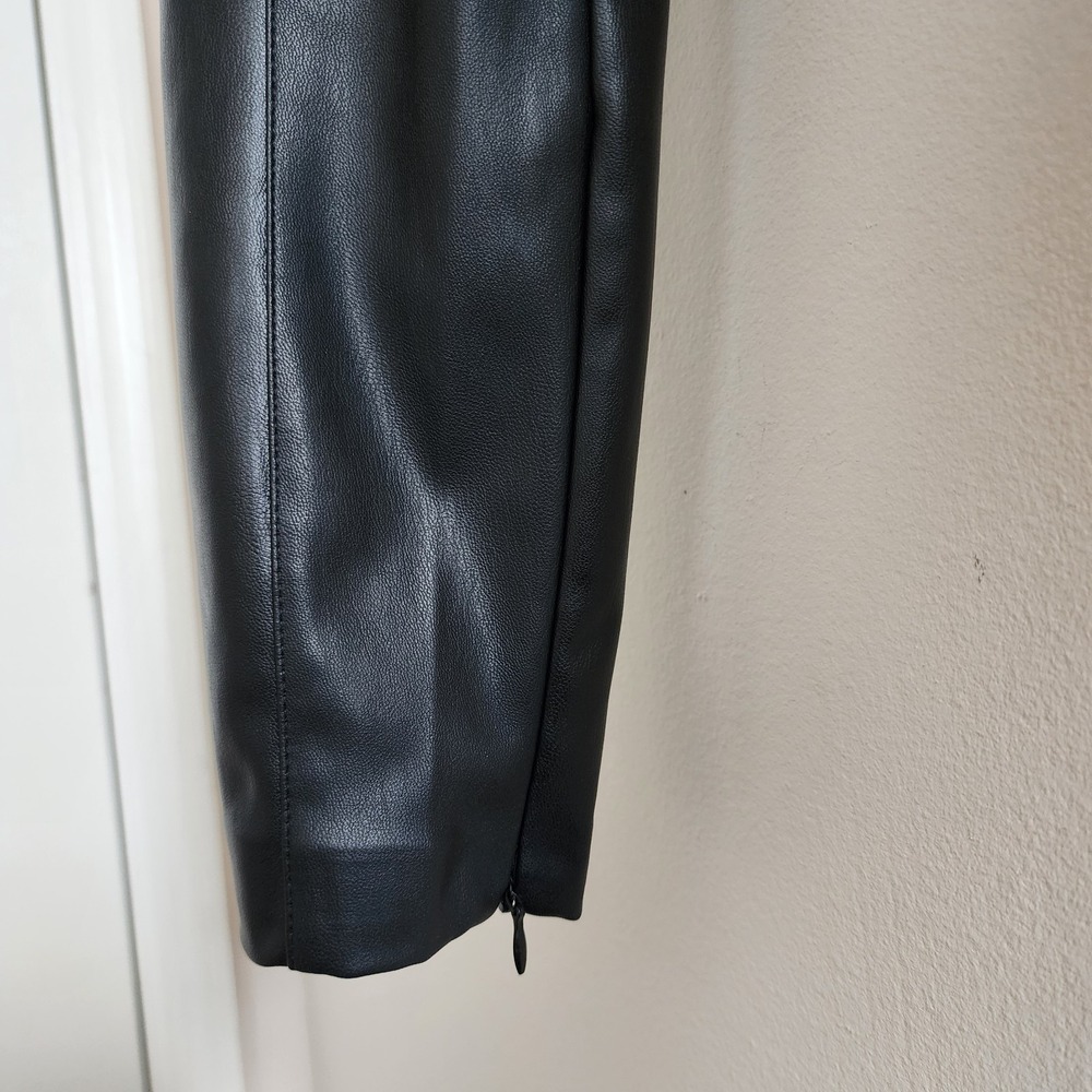 Zara NWT Faux Leather Legging Medium Goth Rocker Biker Winter Glam Stetch Chic - Picture 3 of 8